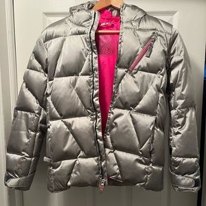 Silver puffer. Spyder ski jacket.
